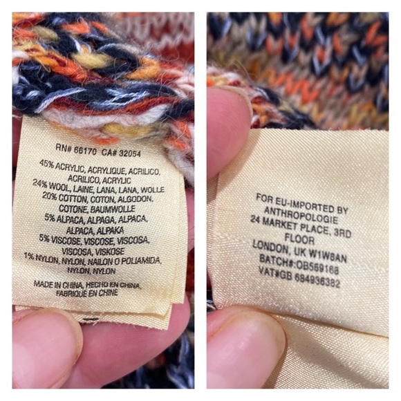 ANTHROPOLOGIE KNITTED & KNOTTED Michela Cardigan Red Motif NWT Size Small - Picture 12 of 13